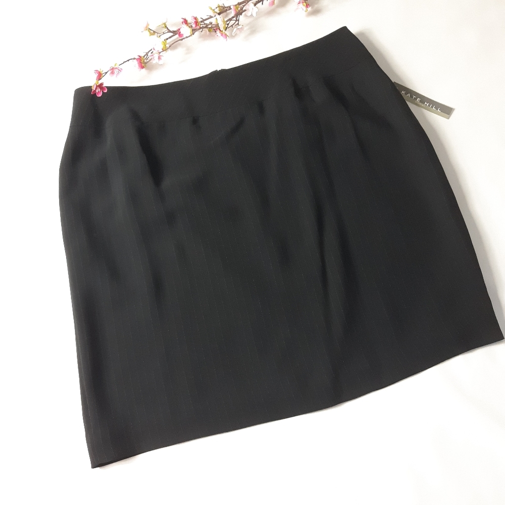 NWT New Kate Hill Pinstripe Pencil Skirt Plus Size